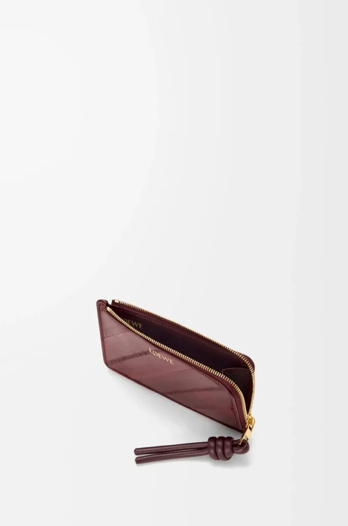 Porte-monnaie et cartes Knot en anguille Dark Burgundy Porte-monnaie et cartes Knot en anguille Dark Burgundy