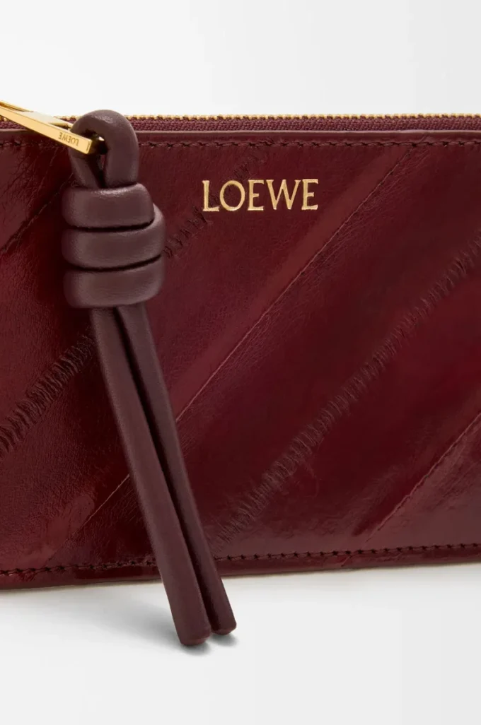 Porte-monnaie et cartes Knot en anguille Dark Burgundy Porte-monnaie et cartes Knot en anguille Dark Burgundy