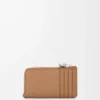Porte-monnaie et porte-cartes en cuir de veau grainé Pebble, couleur Mocha Porte-monnaie et porte-cartes en cuir de veau grainé Pebble, couleur Mocha