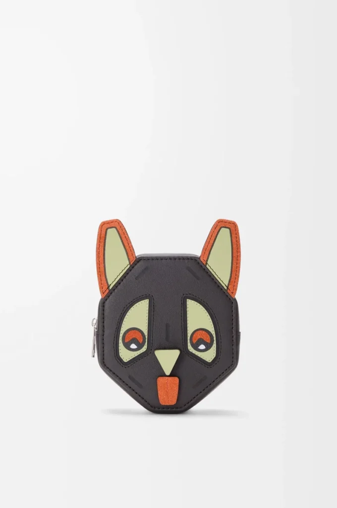 Porte-monnaie Futurist Cat en cuir de veau classique Charcoal Porte-monnaie Futurist Cat en cuir de veau classique Charcoal
