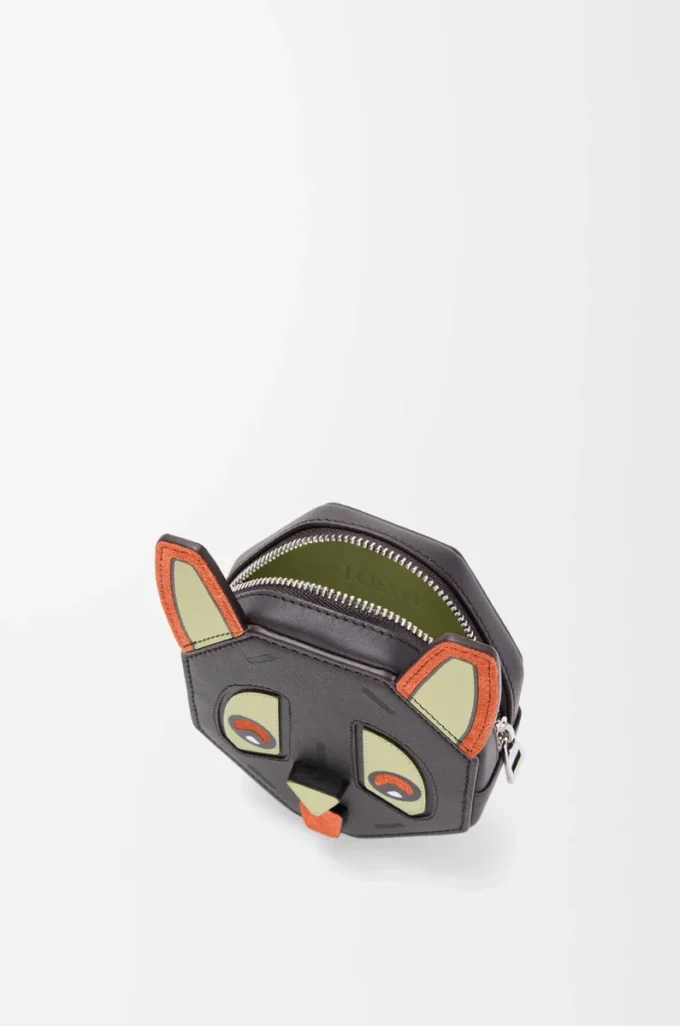 Porte-monnaie Futurist Cat en cuir de veau classique Charcoal Porte-monnaie Futurist Cat en cuir de veau classique Charcoal
