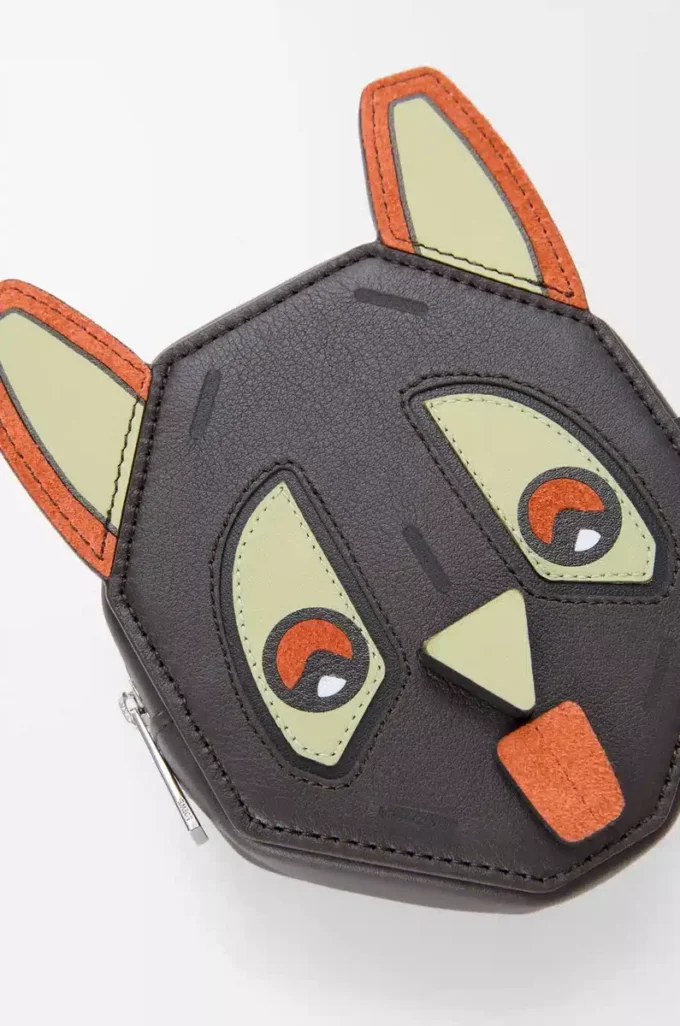 Porte-monnaie Futurist Cat en cuir de veau classique Charcoal Porte-monnaie Futurist Cat en cuir de veau classique Charcoal