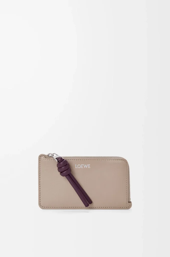 Porte-monnaie Knot en cuir de veau nappa brillant Clay/Plum Porte-monnaie Knot en cuir de veau nappa brillant Clay/Plum