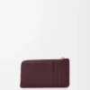 Porte-monnaie Knot en cuir de veau nappa brillant Dark Burgundy/Light Citrine Porte-monnaie Knot en cuir de veau nappa brillant Dark Burgundy/Light Citrine