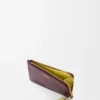 Porte-monnaie Knot en cuir de veau nappa brillant Dark Burgundy/Light Citrine Porte-monnaie Knot en cuir de veau nappa brillant Dark Burgundy/Light Citrine