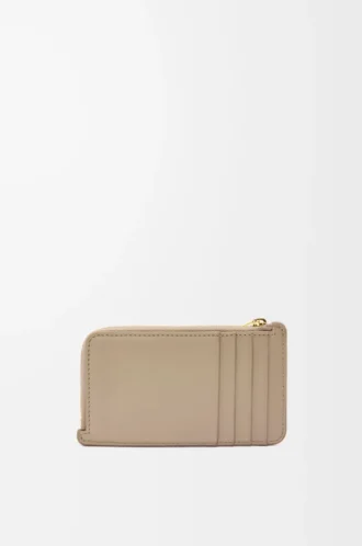 Porte-monnaie Knot en cuir de veau nappa brillant Sand/Tropical Green