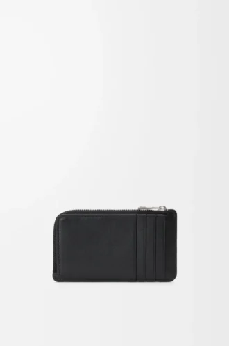 Porte-monnaie Panta en cuir de veau brillant Noir
