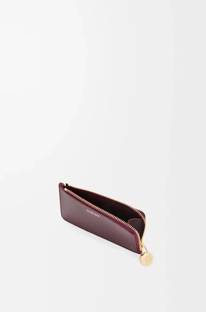 Porte-monnaie Pebble en cuir de veau nappa brillant Burgundy Porte-monnaie Pebble en cuir de veau nappa brillant Burgundy