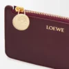 Porte-monnaie Pebble en cuir de veau nappa brillant Burgundy Porte-monnaie Pebble en cuir de veau nappa brillant Burgundy