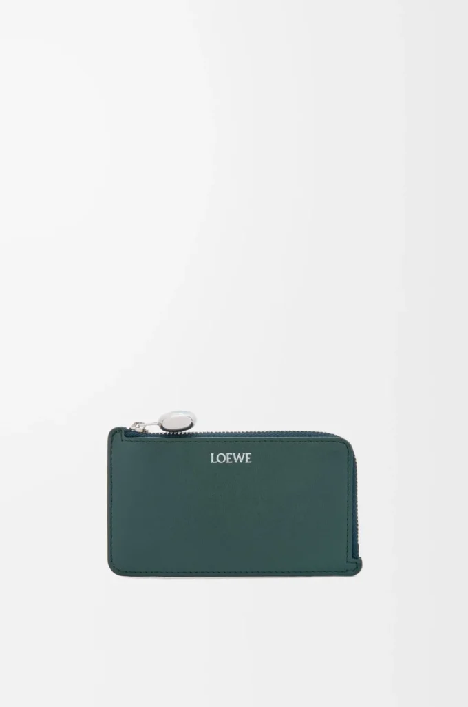 Porte-monnaie Pebble en cuir de veau nappa brillant Deep Forest Porte-monnaie Pebble en cuir de veau nappa brillant Deep Forest