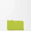 Porte-monnaie Pebble en cuir de veau nappa brillant Meadow Green Porte-monnaie Pebble en cuir de veau nappa brillant Meadow Green