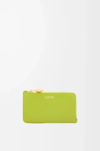 Porte-monnaie Pebble en cuir de veau nappa brillant Meadow Green