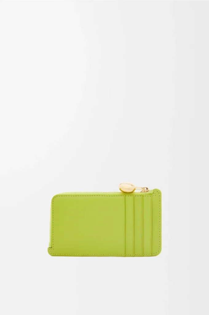 Porte-monnaie Pebble en cuir de veau nappa brillant Meadow Green Porte-monnaie Pebble en cuir de veau nappa brillant Meadow Green