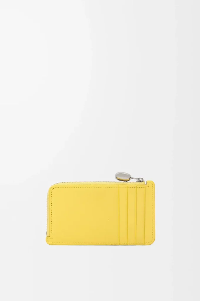 Porte-monnaie Pebble en cuir nappa brillant Baby Corn Porte-monnaie Pebble en cuir nappa brillant Baby Corn