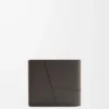 Porte-monnaie Puzzle à deux volets en cuir de veau classique gris foncé