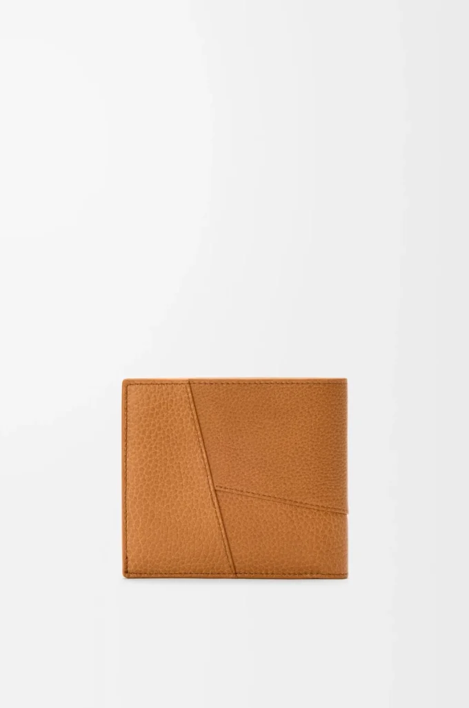 Porte-monnaie Puzzle à deux volets en cuir de veau grainé souple, couleur Light Canyon Brown Porte-monnaie Puzzle à deux volets en cuir de veau grainé souple, couleur Light Canyon Brown