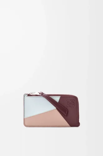 Porte-monnaie Puzzle en cuir de veau classique Frozen/Dark Burgundy