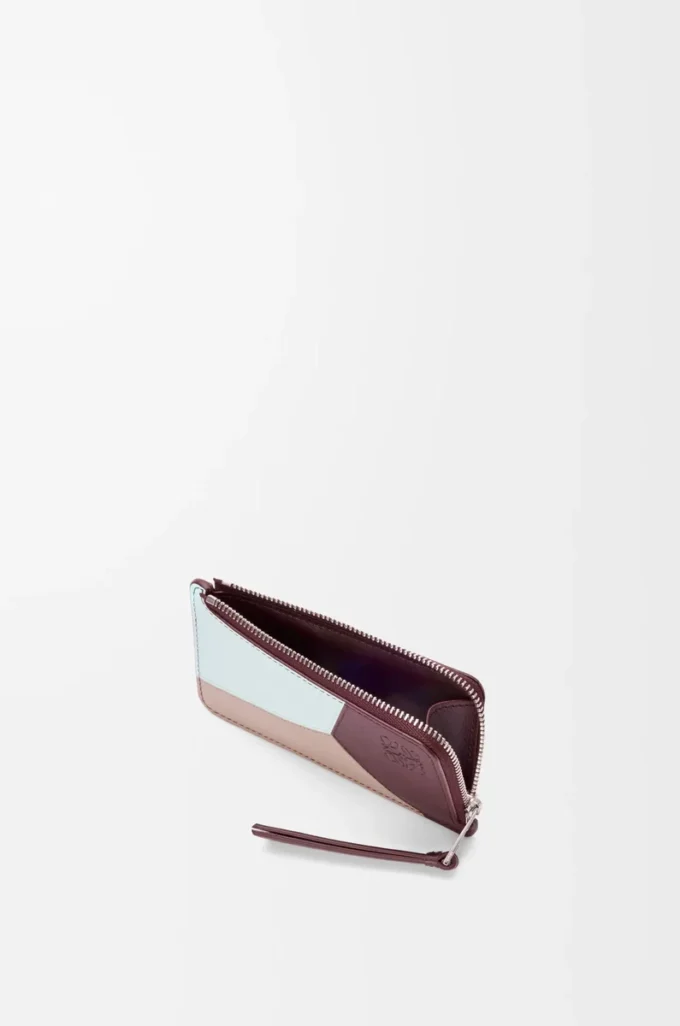 Porte-monnaie Puzzle en cuir de veau classique Frozen/Dark Burgundy Porte-monnaie Puzzle en cuir de veau classique Frozen/Dark Burgundy