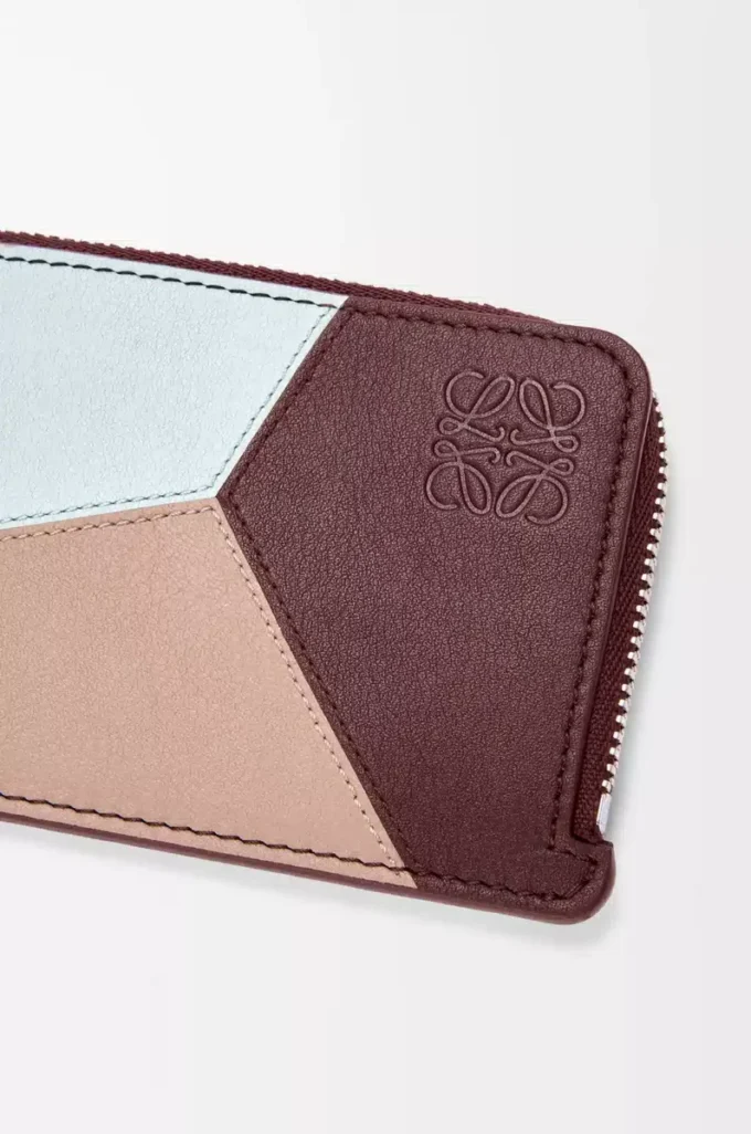 Porte-monnaie Puzzle en cuir de veau classique Frozen/Dark Burgundy Porte-monnaie Puzzle en cuir de veau classique Frozen/Dark Burgundy