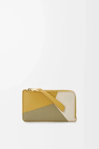 Porte-monnaie Puzzle en cuir de veau classique Ginger/Sea Salt