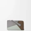 Porte-monnaie Puzzle en cuir de veau classique marron hivernal/gris cendré Porte-monnaie Puzzle en cuir de veau classique marron hivernal/gris cendré