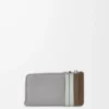 Porte-monnaie Puzzle en cuir de veau classique marron hivernal/gris cendré Porte-monnaie Puzzle en cuir de veau classique marron hivernal/gris cendré