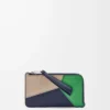 Porte-monnaie Puzzle en cuir de veau classique sable/vert tropical Porte-monnaie Puzzle en cuir de veau classique sable/vert tropical