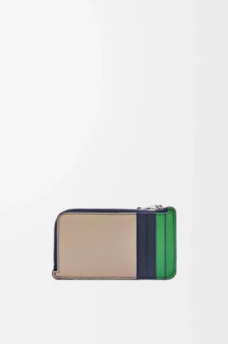 Porte-monnaie Puzzle en cuir de veau classique sable/vert tropical Porte-monnaie Puzzle en cuir de veau classique sable/vert tropical