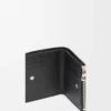 Portefeuille compact et fin en cuir de veau brillant    Noir/Bleu marine foncé