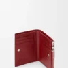 Portefeuille compact et fin en cuir de veau classique rouge brûlé Portefeuille compact et fin en cuir de veau classique rouge brûlé