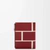 Portefeuille compact et fin en cuir de veau classique rouge brûlé Portefeuille compact et fin en cuir de veau classique rouge brûlé