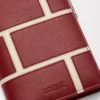 Portefeuille compact et fin en cuir de veau classique rouge brûlé Portefeuille compact et fin en cuir de veau classique rouge brûlé
