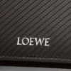Portefeuille compact et fin en cuir de veau classique texturé Gris foncé