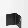 Portefeuille compact et fin en cuir de veau grainé souple, noir