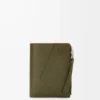 Portefeuille compact et fin Puzzle en cuir de veau classique Dark Khaki