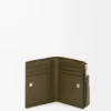 Portefeuille compact et fin Puzzle en cuir de veau classique Dark Khaki