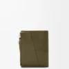 Portefeuille compact et fin Puzzle en cuir de veau classique Dark Khaki