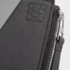 Portefeuille compact et fin Puzzle en cuir de veau classique Gris asphalte/Bleu tempête