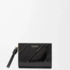 Portefeuille compact Knot en anguille Noir