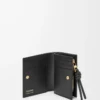 Portefeuille compact Knot en anguille Noir