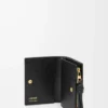 Portefeuille compact Knot en anguille Noir