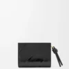Portefeuille compact Knot en anguille Noir