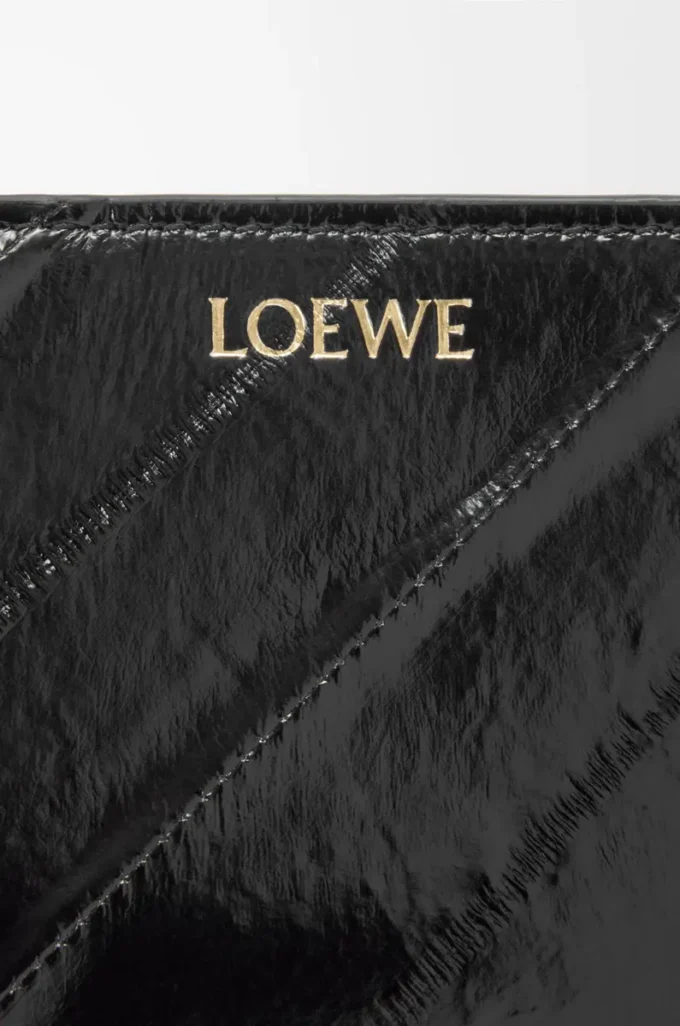 Portefeuille compact Knot en anguille Noir