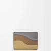 Portefeuille compact Landscape en cuir de veau nappa Sparkling Grey/Butter