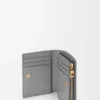 Portefeuille compact Landscape en cuir de veau nappa Sparkling Grey/Butter