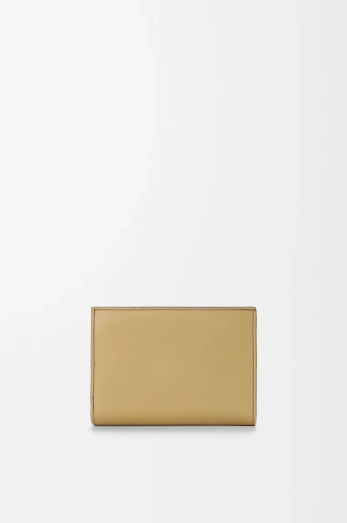 Portefeuille compact Landscape en cuir de veau nappa Sparkling Grey/Butter