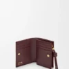 Portefeuille compact à nœud en anguille Dark Burgundy