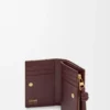 Portefeuille compact à nœud en anguille Dark Burgundy