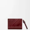 Portefeuille compact à nœud en anguille Dark Burgundy