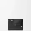 Portefeuille compact Panta en cuir de veau brillant Noir